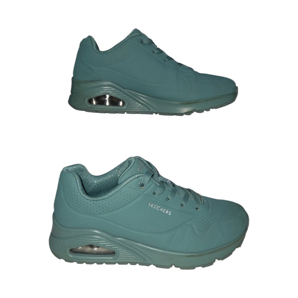 Skechers Sneakers Women 7.5 Teal Uno Stand on Air 73690 Lace Up Memory Foam